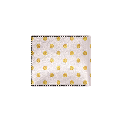 Polka Dot Gold Pink Pattern Print Design 01 Men's ID Card Wallet