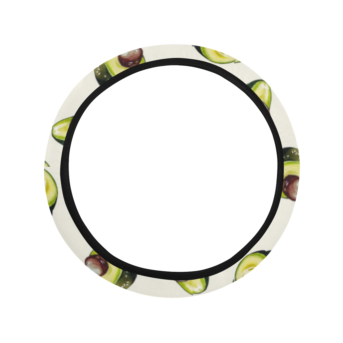 Avocado Pattern Print Design 01 Steering Wheel Cover with Elastic Edge