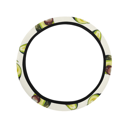 Avocado Pattern Print Design 01 Steering Wheel Cover with Elastic Edge