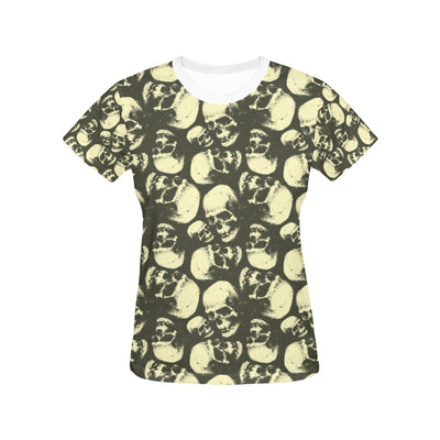 Skull Print Design LKS302 Women's  T-shirt