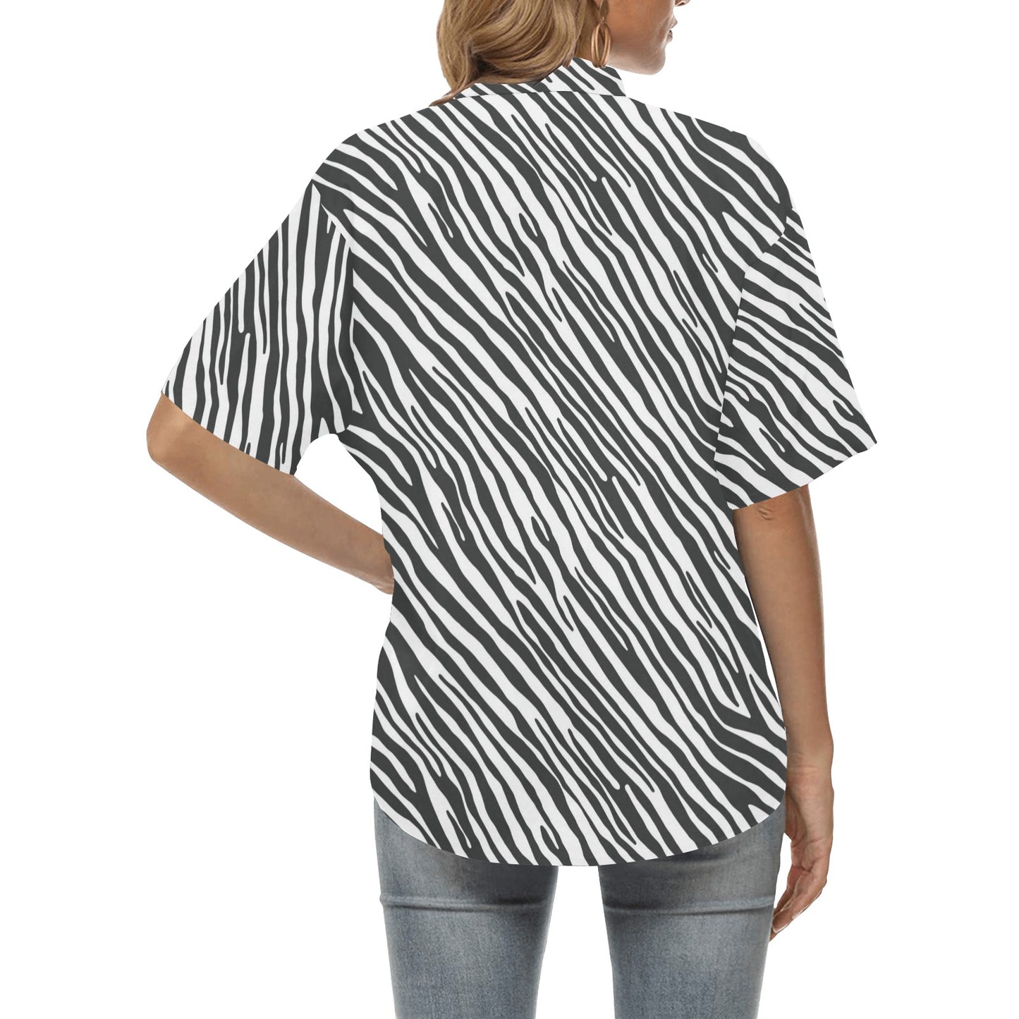Zebra Classic Print Design LKS302 Women's Hawaiian Shirt