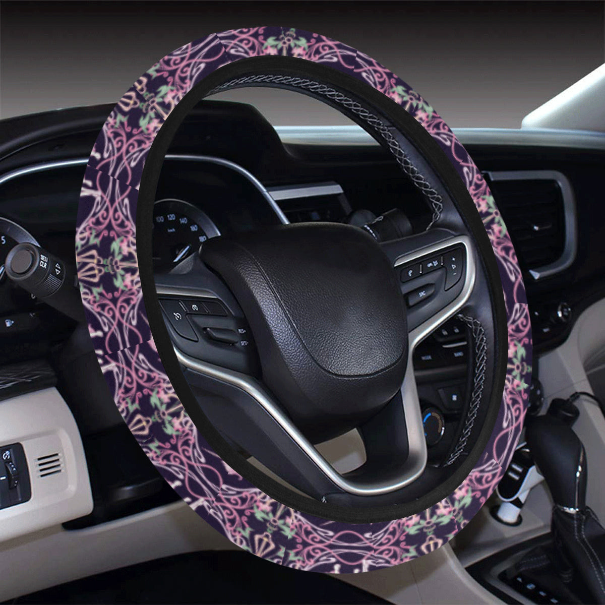 Unicorn Fantastic Flower Steering Wheel Cover with Elastic Edge