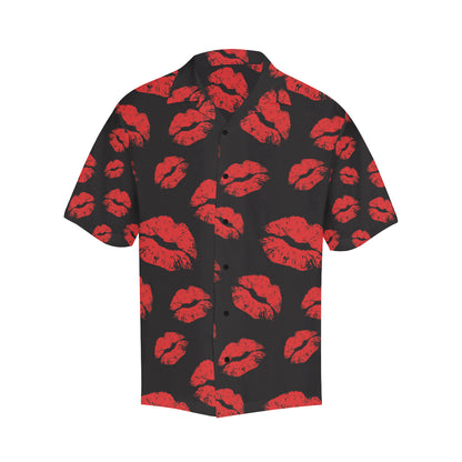 Lip Red Pattern Print Design 02 Men's Hawaiian Shirt