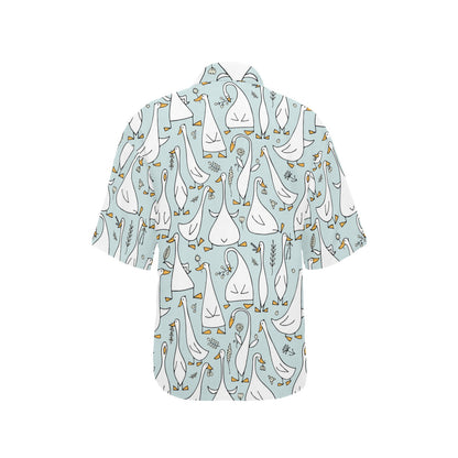 Goose Pattern Print Design 03 Women's Hawaiian Shirt