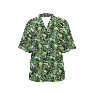 Dinosaur T Rex Print Pattern Women's Hawaiian Shirt