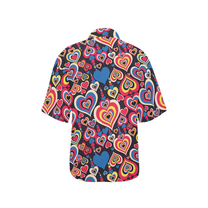 Heart Pattern Print Design HE08 Women's Hawaiian Shirt