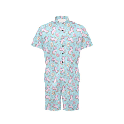 Donut Unicorn Pattern Print Design DN016 Men's Romper