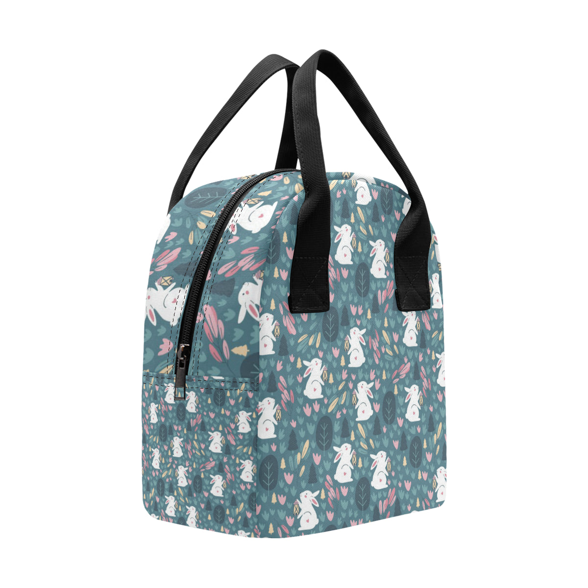 Rabbit Pattern Print Design RB013 Insulated Lunch Bag