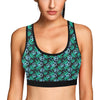 Peace Sign Themed Design Print Sports Bra