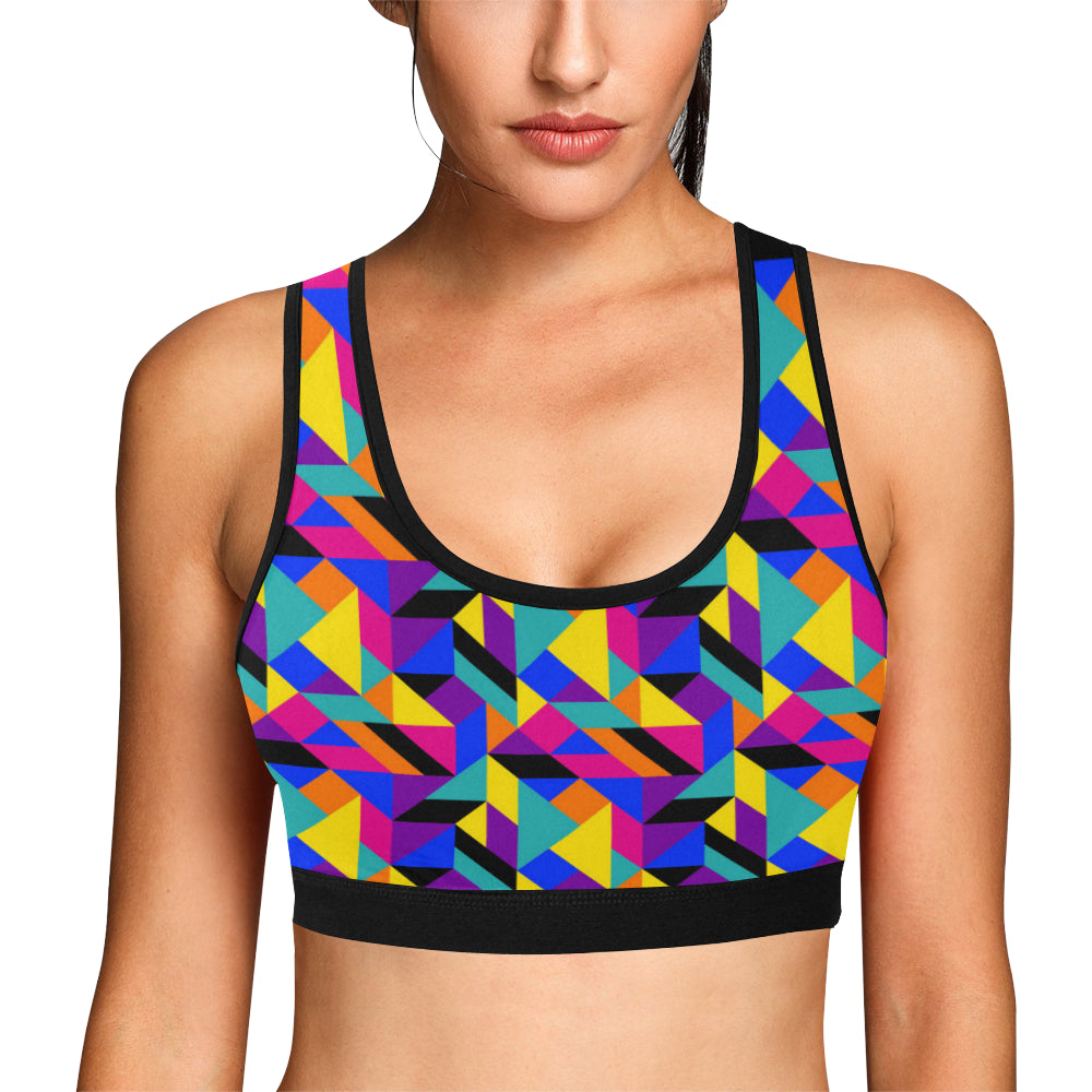 90s Colorful Pattern Print Design 1 Sports Bra