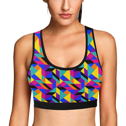 90s Colorful Pattern Print Design 1 Sports Bra