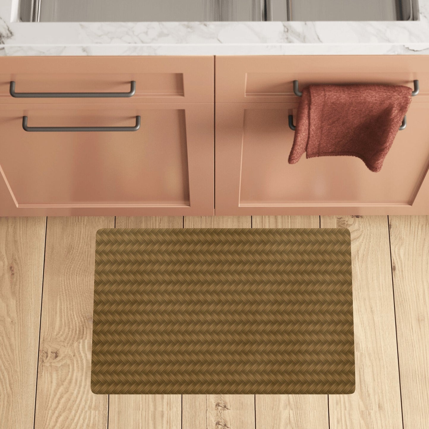 Cable Knit Pattern Print Design 02 Kitchen Mat