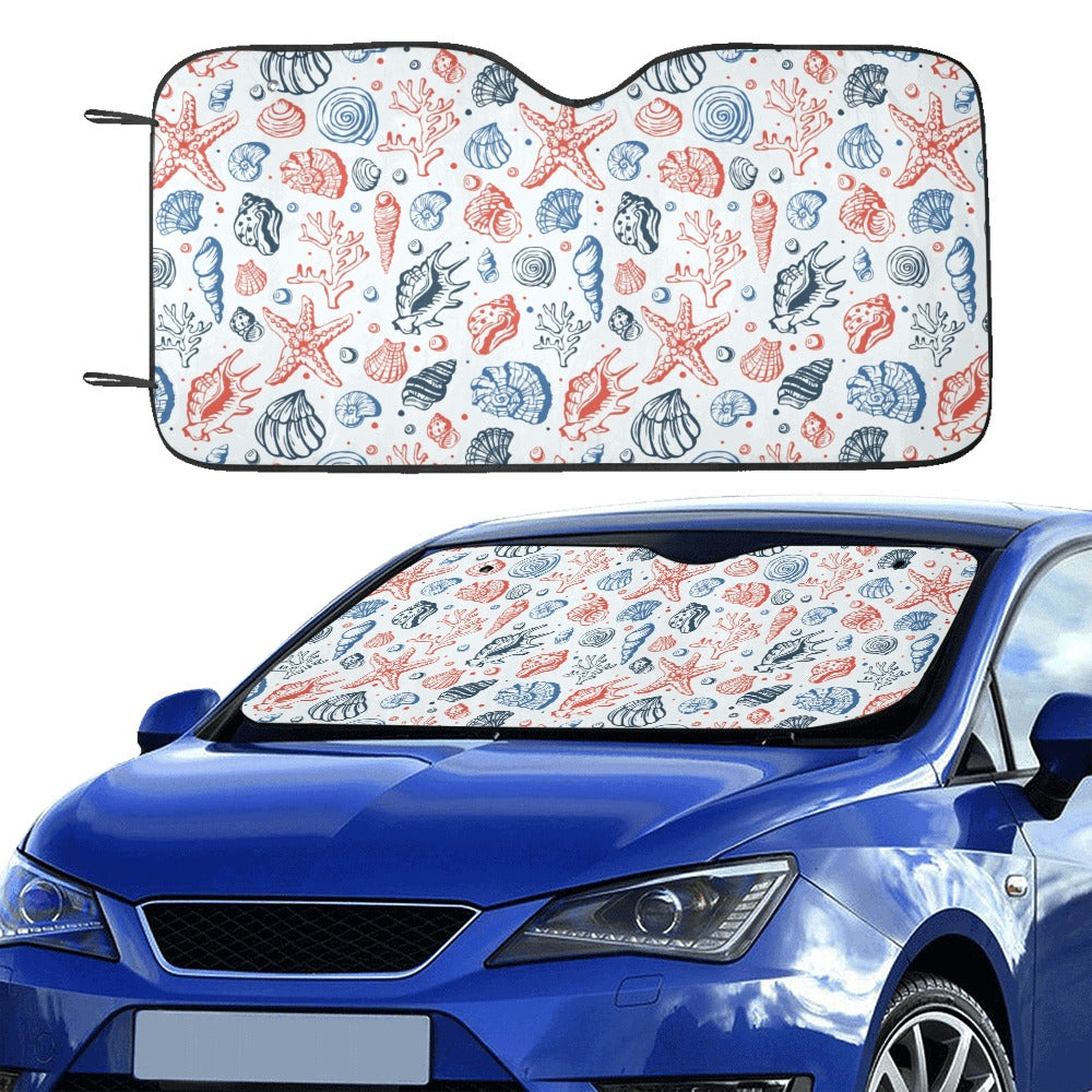 Seashell Print Design LKS307 Car front Windshield Sun Shade