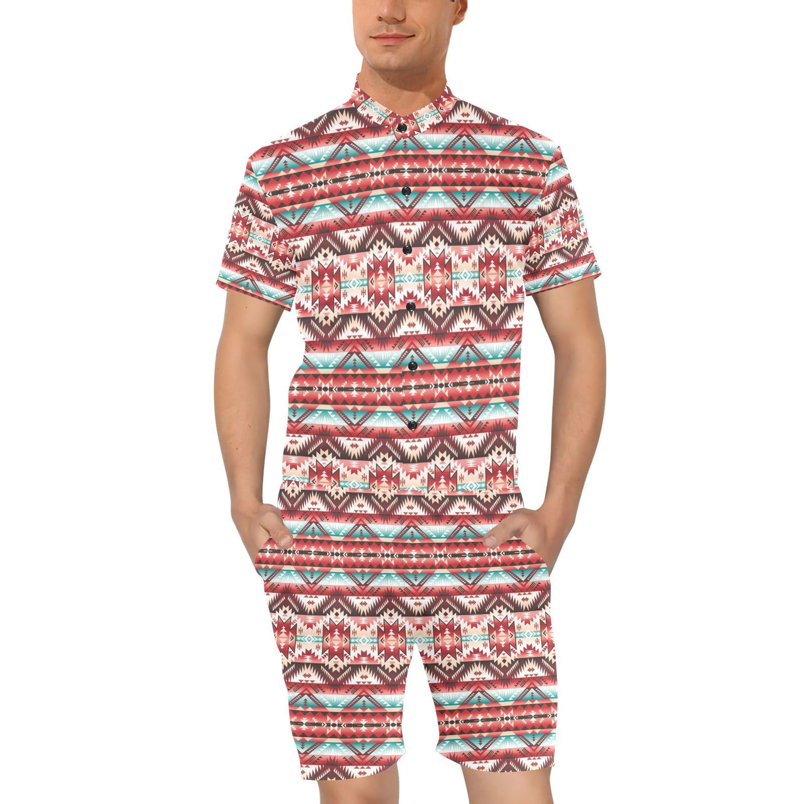 Aztec Western Style Print Pattern Men's Romper