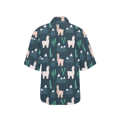 Llama Pattern Print Design 06 Women's Hawaiian Shirt