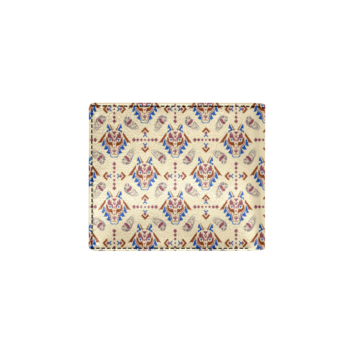 Aztec Wolf Pattern Print Design 03 Men's ID Card Wallet