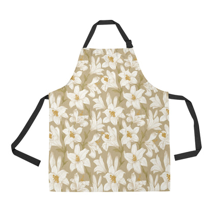 Lily Pattern Print Design LY07 Apron with Pocket