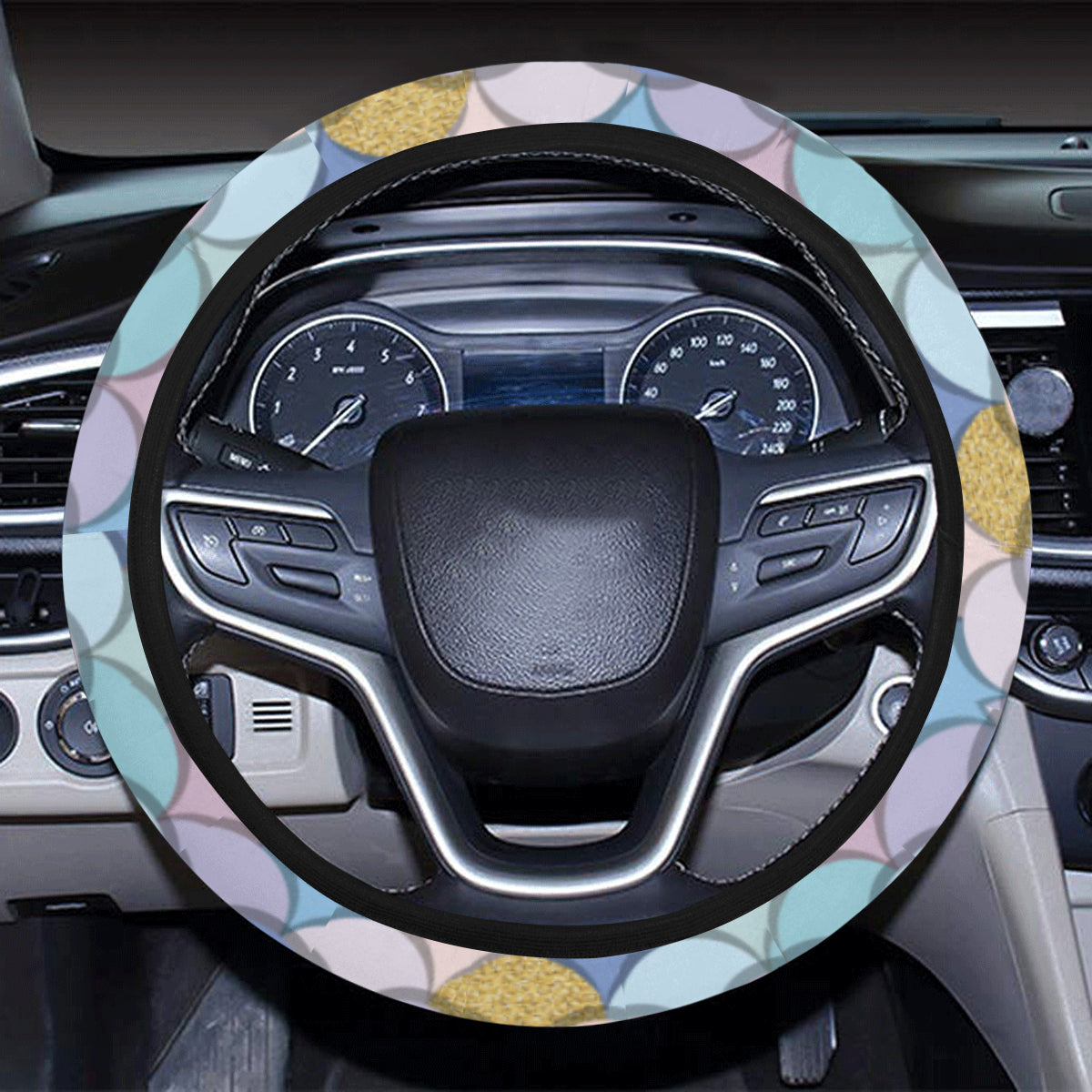 Mermaid Scales Pattern Print Design 05 Steering Wheel Cover with Elastic Edge