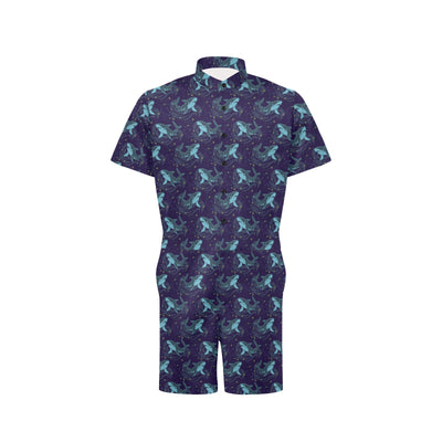 Shark Themed Print Men's Romper