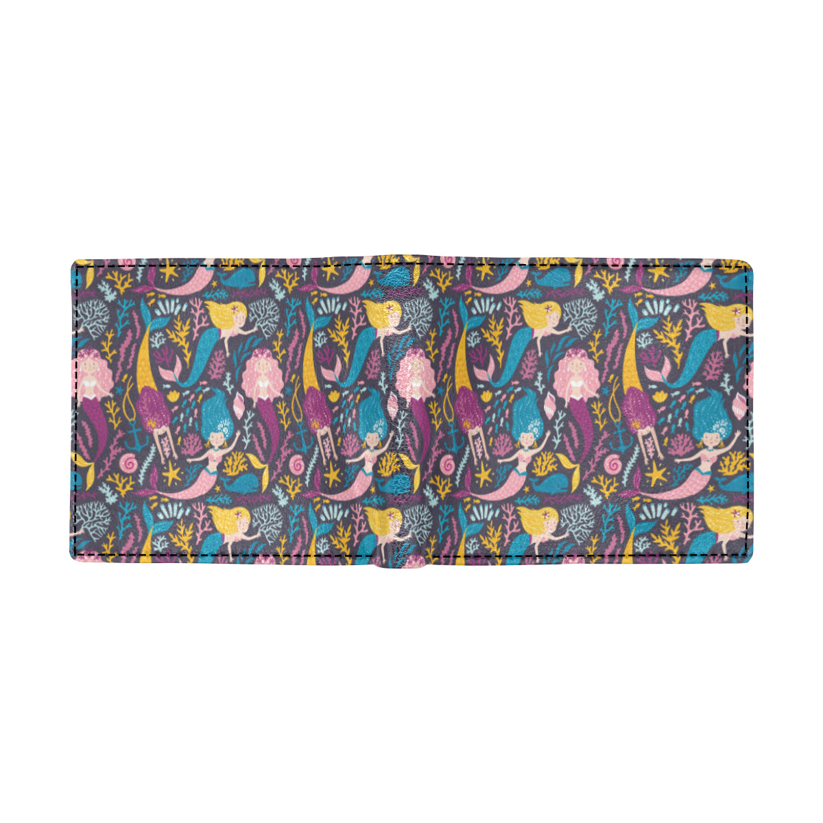 Mermaid Pattern Print Design 08 Men's ID Card Wallet