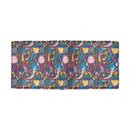 Mermaid Pattern Print Design 08 Men's ID Card Wallet