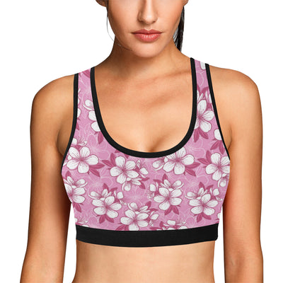 Cherry Blossom Pattern Print Design CB02 Sports Bra