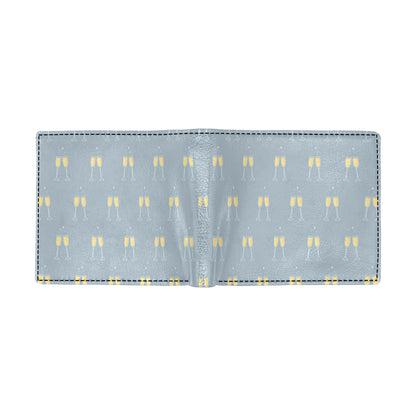 Champagne Pattern Print Design 03 Men's ID Card Wallet