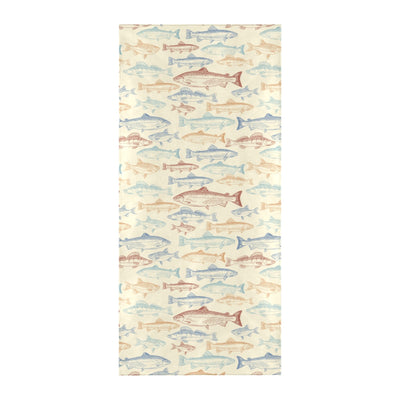 Salmon Fish Print Design LKS302 Beach Towel 32" x 71"