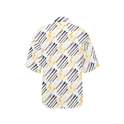 Clarinet Pattern Print Design 01 Women's Hawaiian Shirt