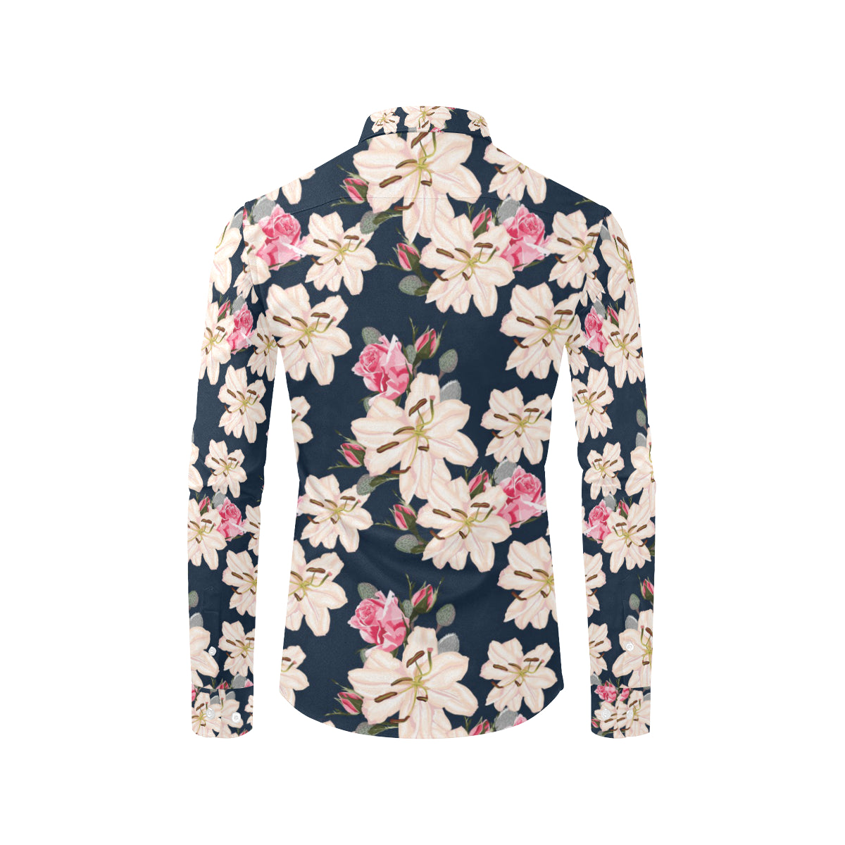 Lily Pattern Print Design LY04 Men's Long Sleeve Shirt