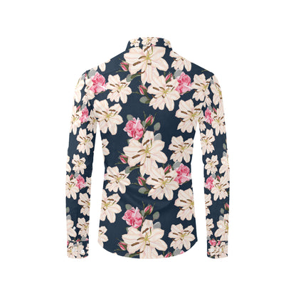 Lily Pattern Print Design LY04 Men's Long Sleeve Shirt