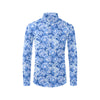 Tie Dye Blue Design Print Men's Long Sleeve Shirt