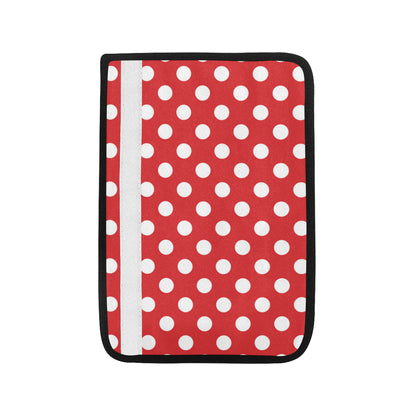 Polka Dot Red Pattern Print Design 04 Car Seat Belt Cover