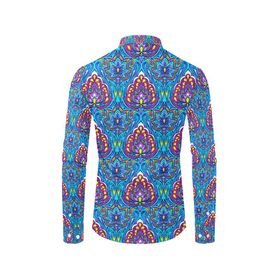 lotus Boho Pattern Print Design LO010 Men's Long Sleeve Shirt