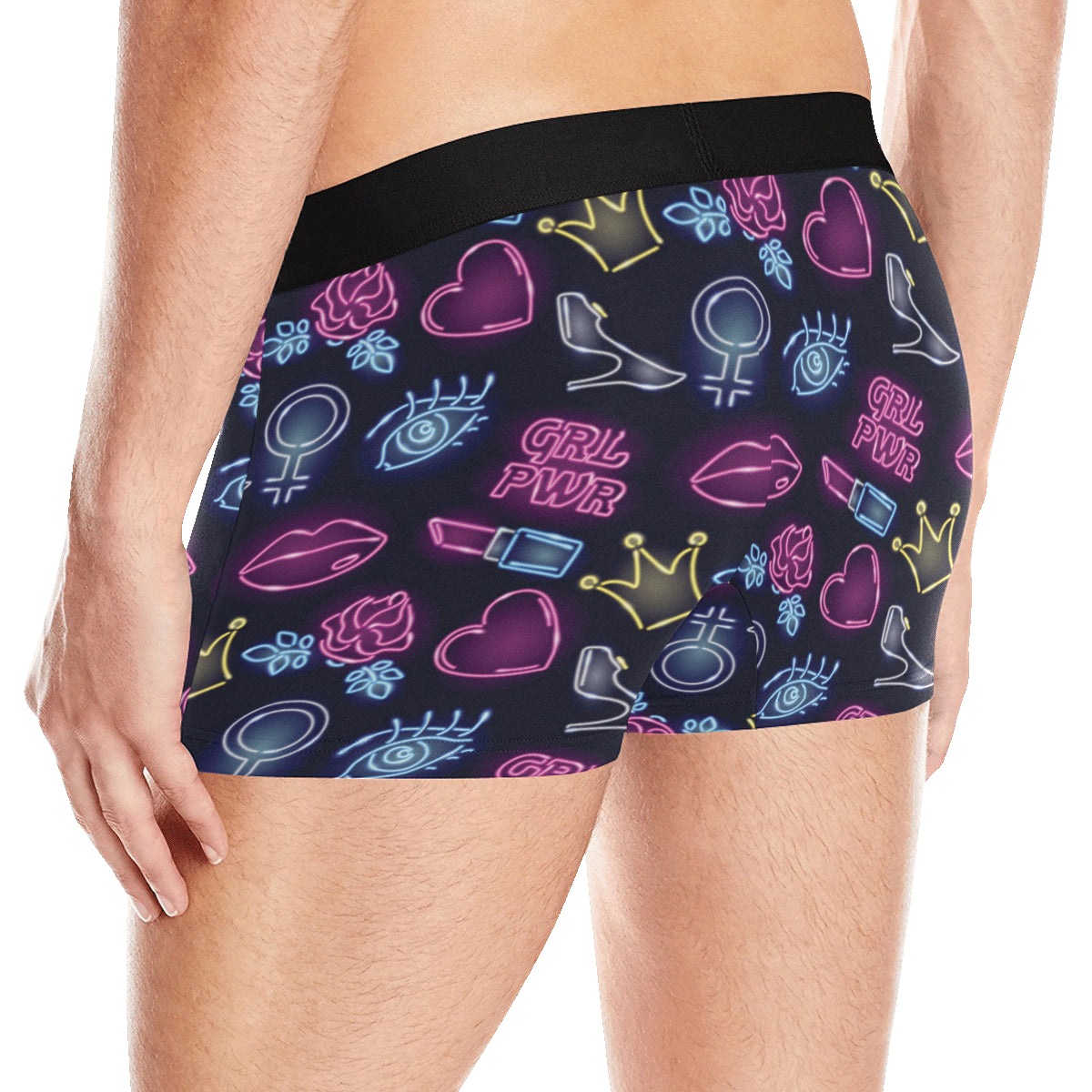 Lipstick Neon Pattern Print Design 02 Men's Boxer Briefs