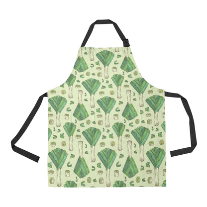 Leek Pattern Print Design 04 Apron with Pocket
