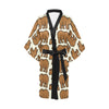 Bear Pattern Print Design BE05 Women's Short Kimono