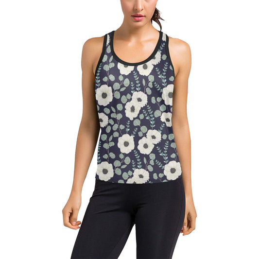 Anemone Pattern Print Design AM01 Women's Racerback Tank Top