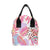 Pink Tropical Palm Leaves Insulated Lunch Bag