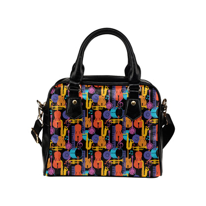 Jazz Pattern Print Design 03 Shoulder Handbag