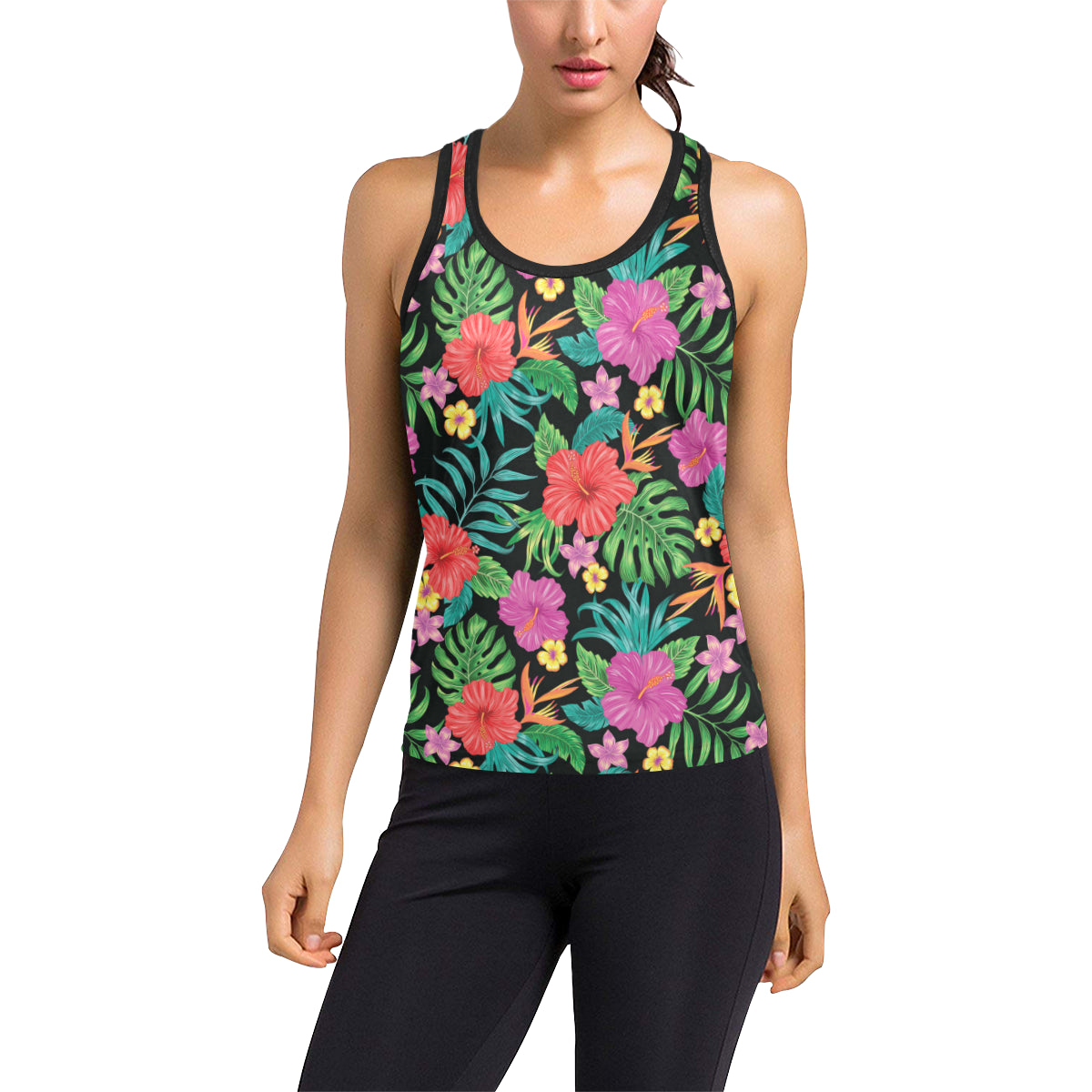 Hibiscus Red Hawaiian Flower Women's Racerback Tank Top