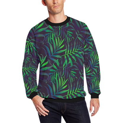 Palm Leaves Pattern Print Design PL01 Men Long Sleeve Sweatshirt