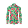 Red Hibiscus Pattern Print Design HB019 Men's Long Sleeve Shirt