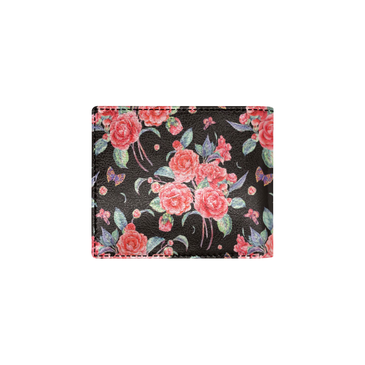 Camellia Pattern Print Design CM03 Men's ID Card Wallet