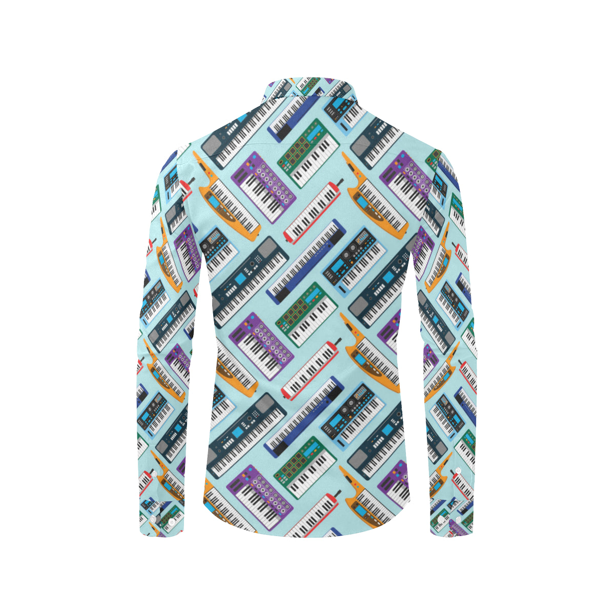 Synthesizer Pattern Print Design 02 Men's Long Sleeve Shirt