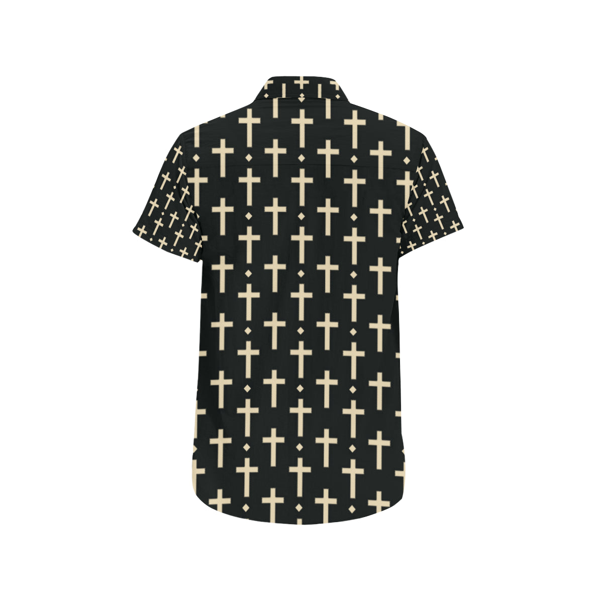 Cross Pattern Print Design 03 Men's Short Sleeve Button Up Shirt