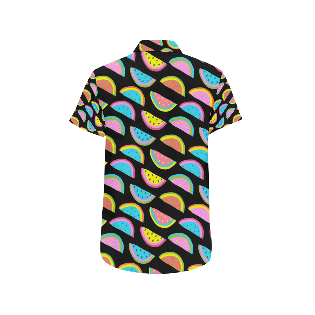 Watermelon Pattern Print Design WM08 Men's Short Sleeve Button Up Shirt