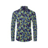 Dragonfly Lime Blue Print Pattern Men's Long Sleeve Shirt