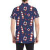 Nautical Pattern Print Design A03 Men's Short Sleeve Button Up Shirt