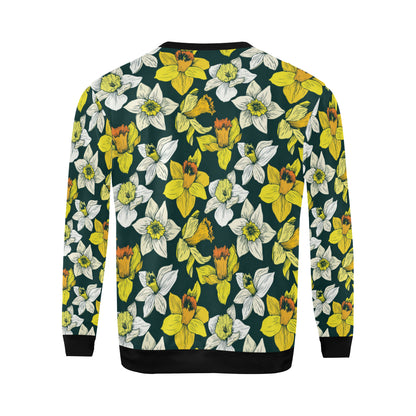 Daffodils Pattern Print Design DF02 Men Long Sleeve Sweatshirt